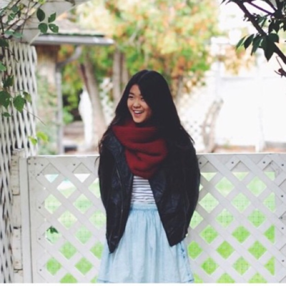 Light washed denim skirt